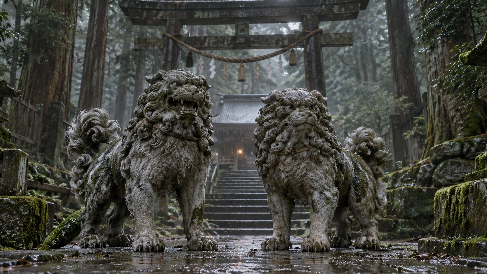 Illustration of Komainu.