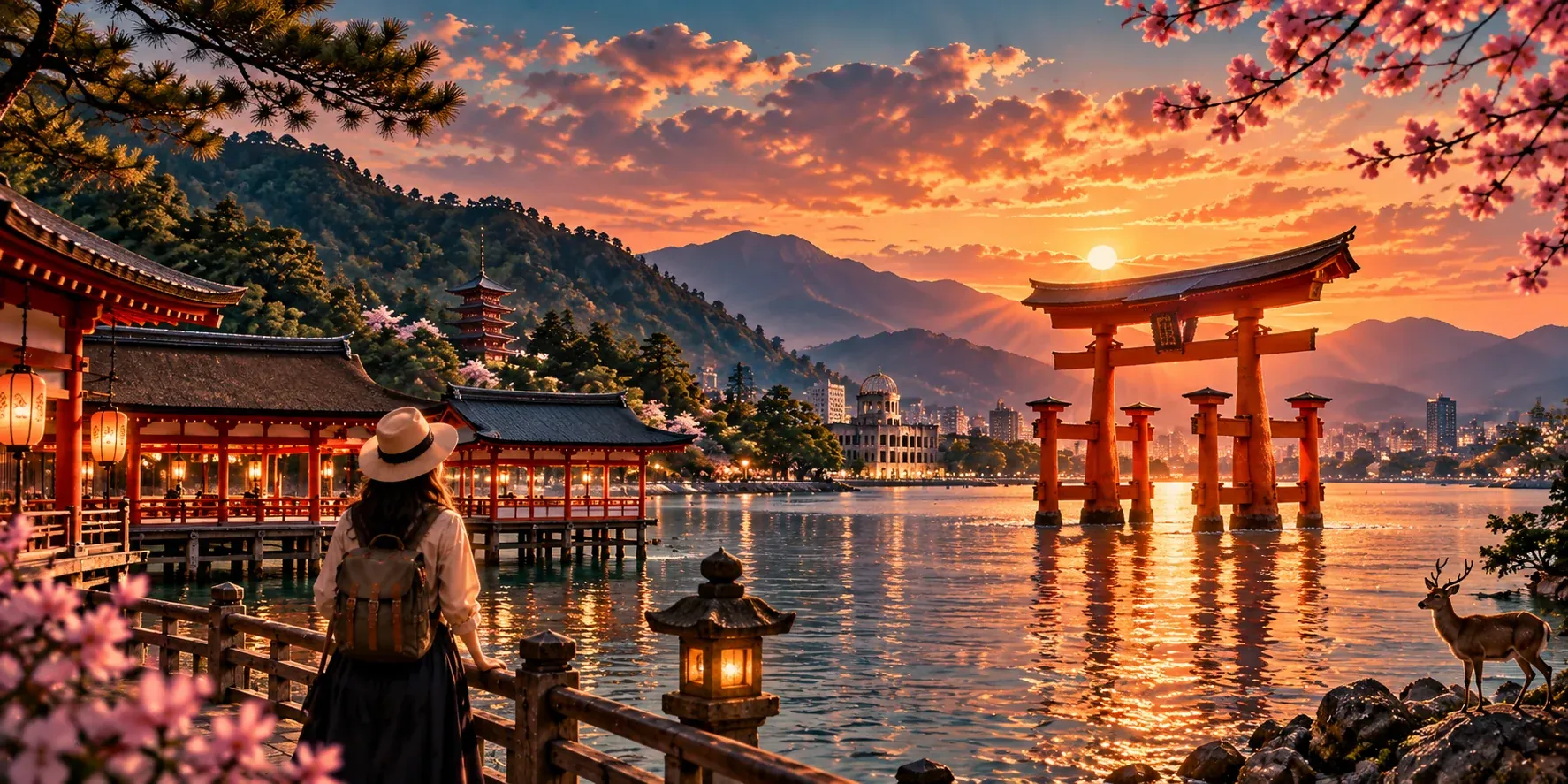 Illustrated destination artwork for Hiroshima, Chūgoku & Shikoku