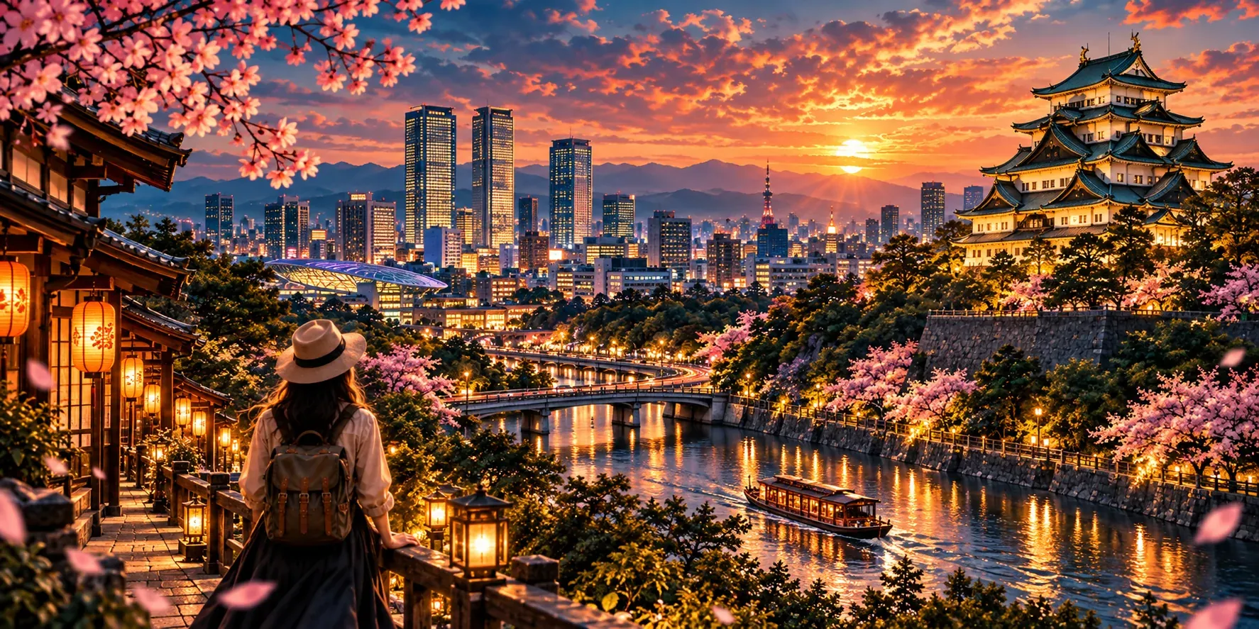 Illustrated destination artwork for Nagoya & Central Japan