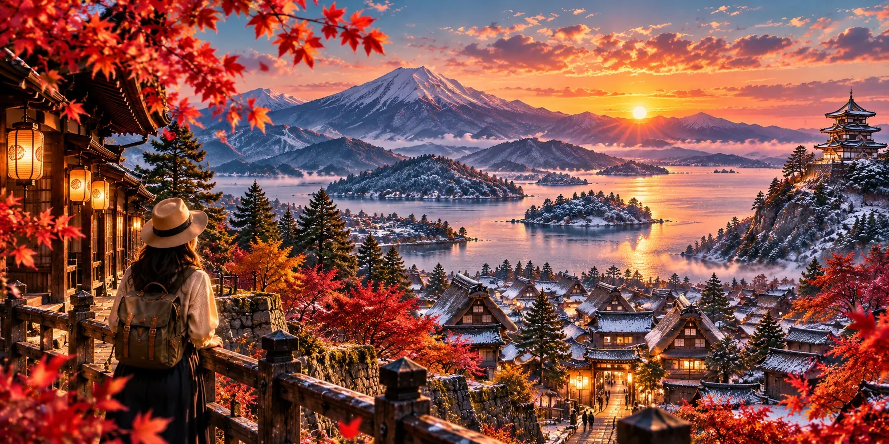 Illustrated destination artwork for Tōhoku