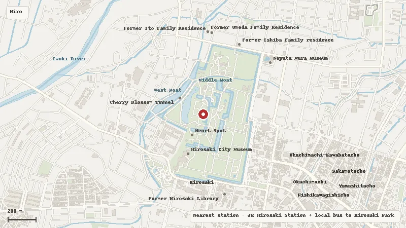 Map of the event area for Hirosaki Cherry Blossom Festival 2027 in Hirosaki / Hirosaki Park, Aomori