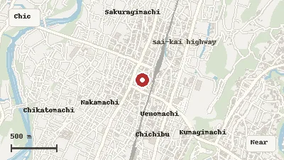 Map of the event area for Chichibu Night Festival in Chichibu, Saitama