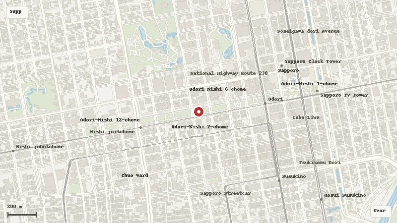 Map of the event area for Sapporo Snow Festival in Sapporo, Hokkaido
