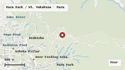 Map of the event area for Mt. Wakakusa Yamayaki in Nara Park / Mt. Wakakusa, Nara