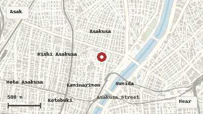 Map of the event area for Sanja Matsuri in Asakusa / Taito, Tokyo