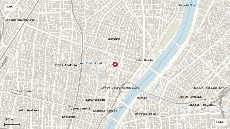 Map of the event area for Sanja Matsuri in Asakusa / Taito, Tokyo