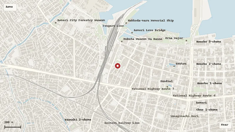 Map of the event area for Aomori Nebuta Festival in Aomori City, Aomori