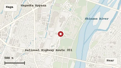 Map of the event area for Nagaoka Festival Grand Fireworks in Nagaoka / Shinano River, Niigata