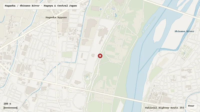 Map of the event area for Nagaoka Festival Grand Fireworks in Nagaoka / Shinano River, Niigata