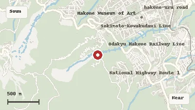 Map of the area around Hakone Ropeway in Sounzan / Owakudani / Togendai