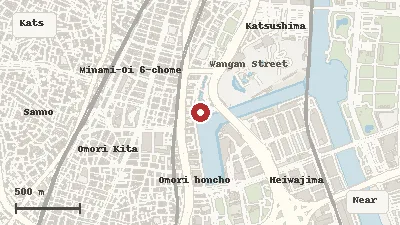 Map of the area around Shinagawa Aquarium in Katsushima / Shinagawa