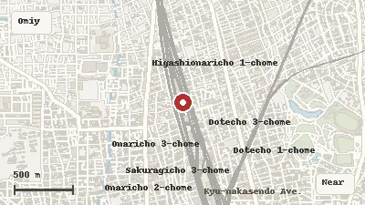 Map of the area around The Railway Museum in Omiya / Saitama
