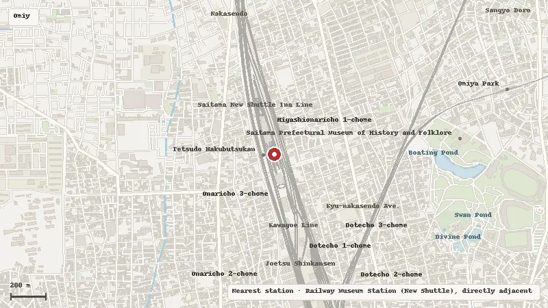 Map of the area around The Railway Museum in Omiya / Saitama