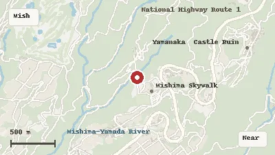 Map of the area around Mishima Skywalk in Mishima / Hakone foothills