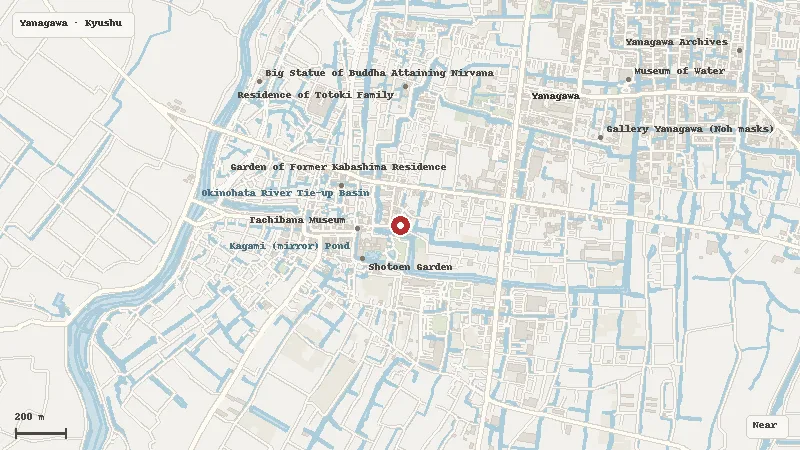 Map of the area around Yanagawa River Boating - Hakushu Kanko in Yanagawa