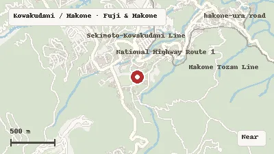 Map of the area around Hakone Kowakudani Onsen Mizunoto in Kowakudani / Hakone