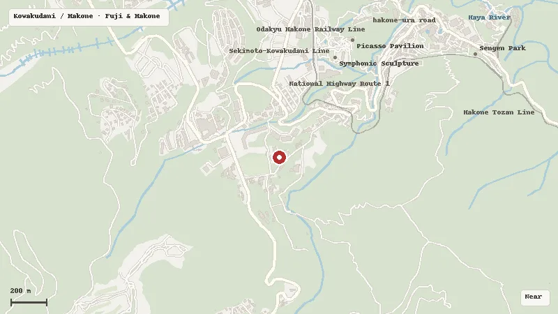Map of the area around Hakone Kowakudani Onsen Mizunoto in Kowakudani / Hakone