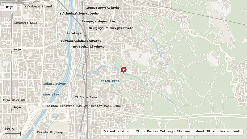 Map of the area around Tōfuku-ji in Higashiyama / Tōfukuji