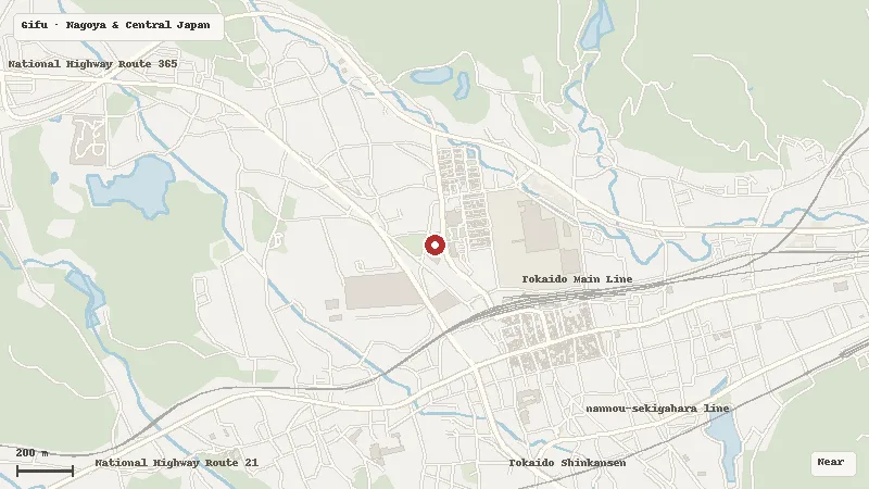 Map of the area around Gifu Sekigahara Battlefield Memorial Museum in Gifu
