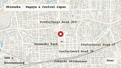 Map of the area around Kakegawa Castle in Shizuoka