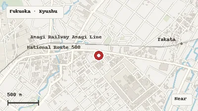 Map of the area around Chikuzenmachi Tachiarai Peace Memorial Museum in Fukuoka