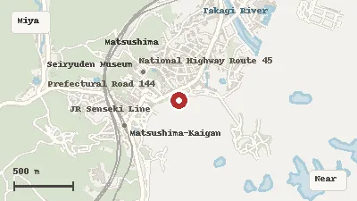 Map of the area around Godaido of Zuiganji Temple in Miyagi