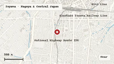 Map of the area around Zuiryuji Temple in Toyama