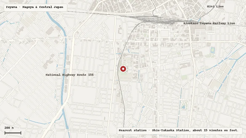 Map of the area around Zuiryuji Temple in Toyama