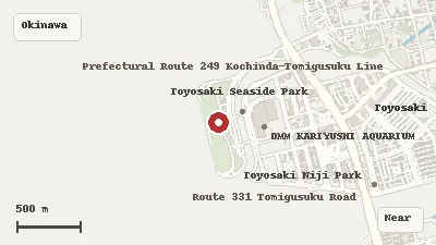 Map of the area around Chura-Sun Beach in Okinawa