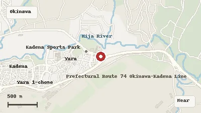 Map of the area around Roadside Station Kadena in Okinawa