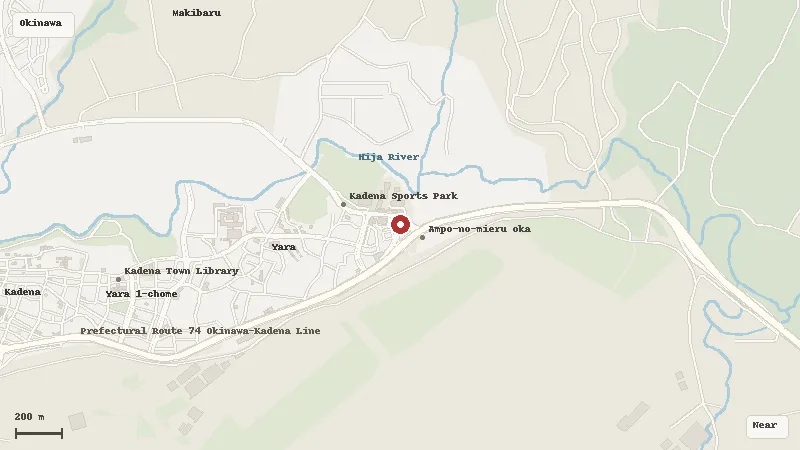 Map of the area around Roadside Station Kadena in Okinawa
