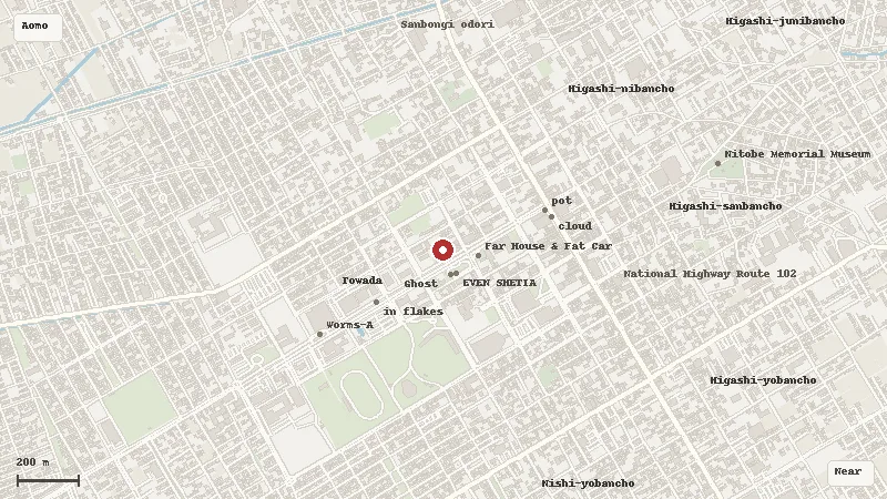 Map of the area around Towada Art Center in Aomori