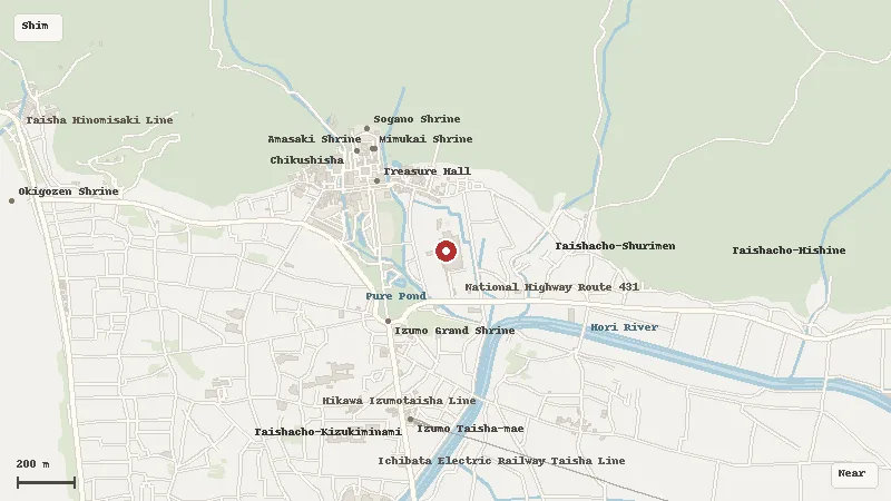 Map of the area around Shimane Museum of Ancient Izumo in Shimane