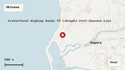 Map of the area around Ishigaki Yaima Village in Okinawa