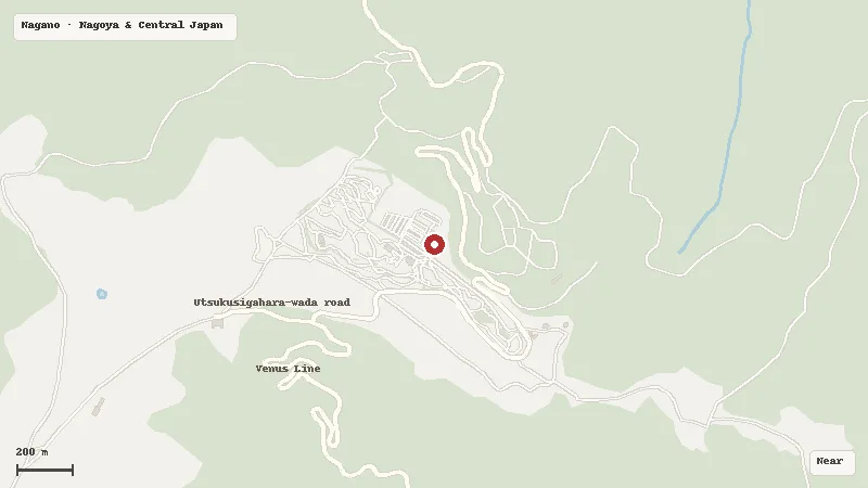 Map of the area around Utsukushigahara Open-Air Museum in Nagano