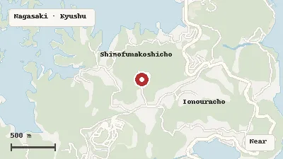 Map of the area around Tenkaiho Observatory in Nagasaki