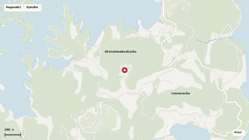 Map of the area around Tenkaiho Observatory in Nagasaki