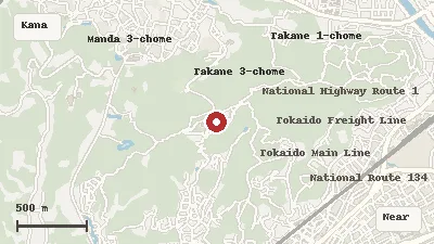 Map of the area around Komayama Park (Shonandaira) in Kanagawa
