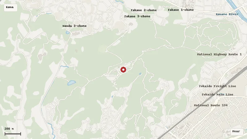 Map of the area around Komayama Park (Shonandaira) in Kanagawa