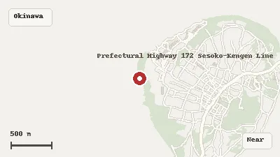 Map of the area around Sesoko Beach in Okinawa