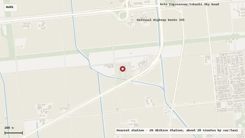 Map of the area around Ryugetsu Sweetpia Garden in Hokkaido
