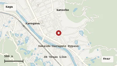 Map of the area around Gamou Udon in Kagawa