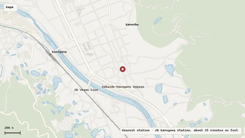 Map of the area around Gamou Udon in Kagawa