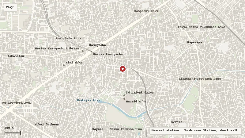 Map of the area around Toshimaen Niwa-no-yu in Tokyo