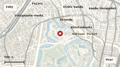 Map of the area around Kitanomaru Park in Tokyo