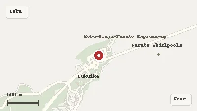 Map of the area around Naruto Park in Tokushima