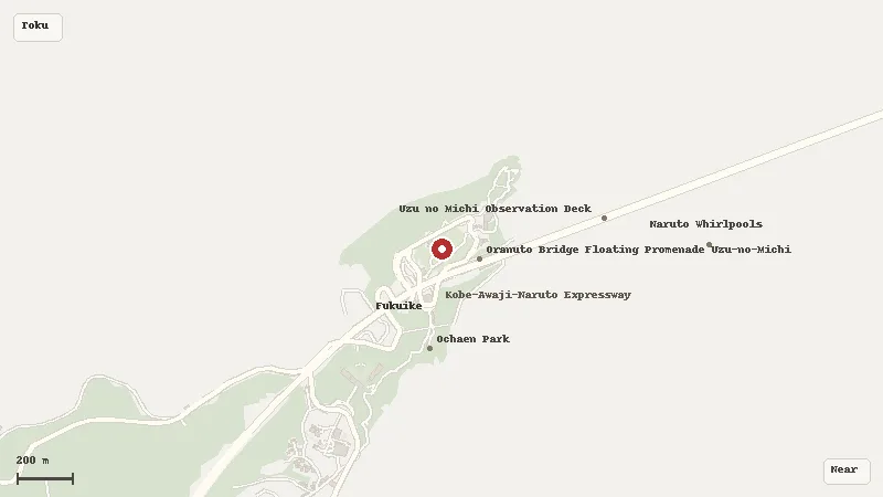 Map of the area around Naruto Park in Tokushima