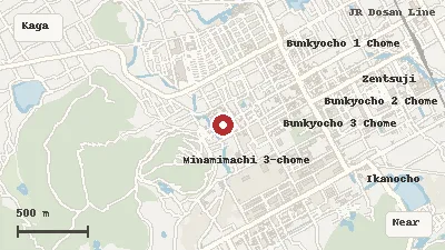 Map of the area around Zentsu-ji Temple in Kagawa