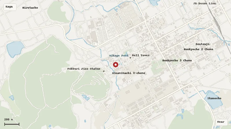 Map of the area around Zentsu-ji Temple in Kagawa