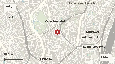 Map of the area around Happo-en Garden in Tokyo